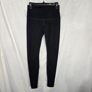 Lululemon Size 8 Womens Fold Over Full Length‎ Leggings Black Gray